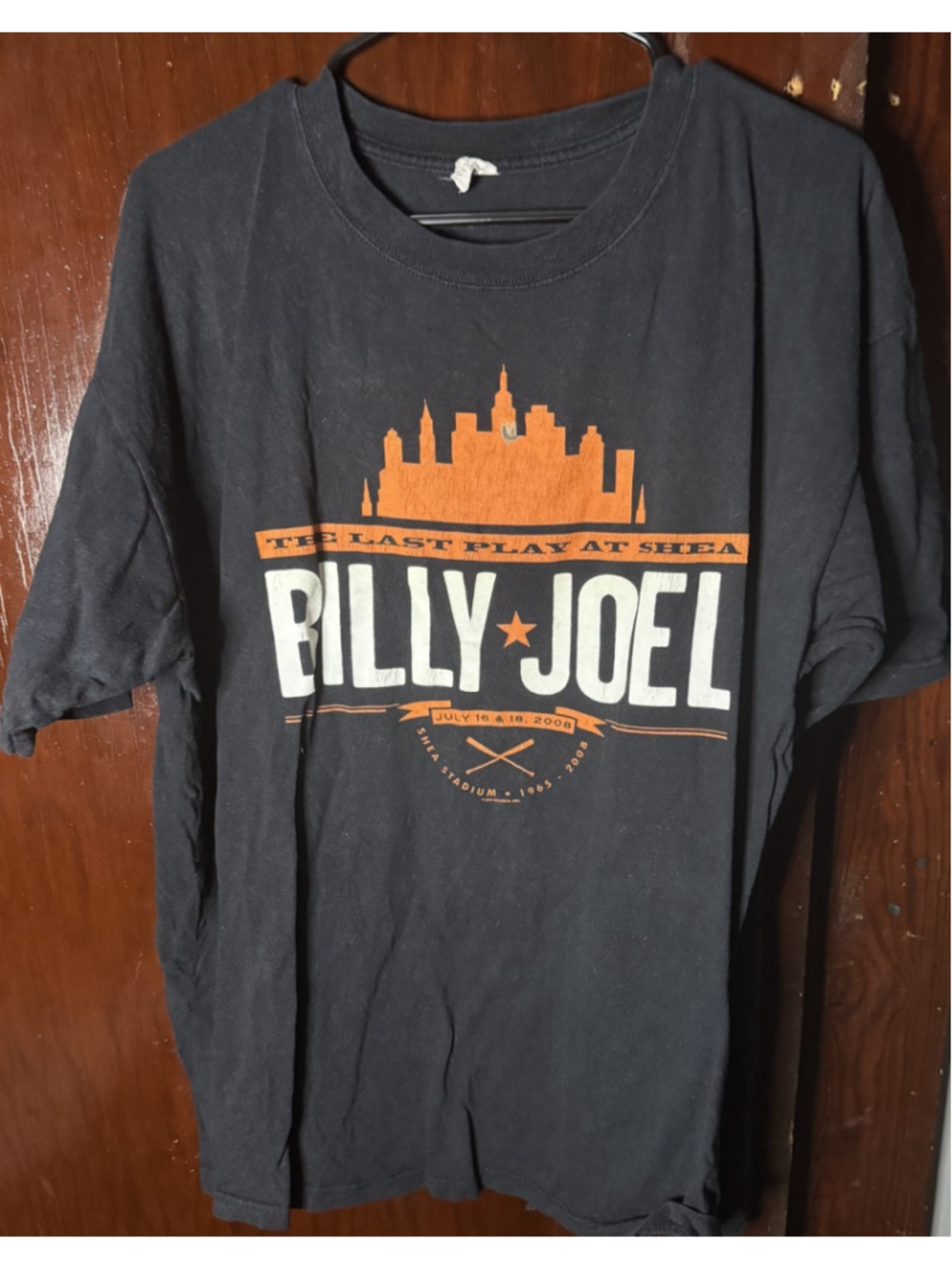 Billy Joel 2008 Last Play at Shea Concert t-shirt Black Men's size XL